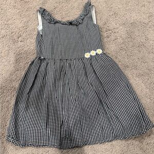 Boboli Girls black & White Gingham Daisy-Accent Sundress 6